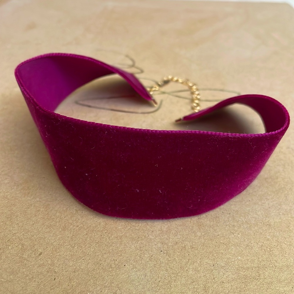 Frasier Sterling Velvet Underground Choker Burgundy